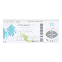 Wedding Boarding Pass to Mexico Invite