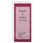 Wedding Bookmarks Favours Love Hearts rack cards