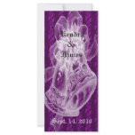 Wedding Bookmarks Favours Purple Bells rack cards