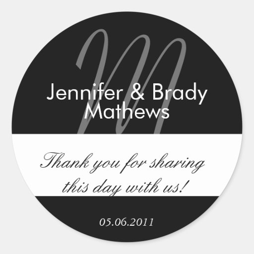 Wedding Bride & Groom Thank You Favour Sticker