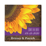 Wedding Brown Sunflower Save the Date Magnets