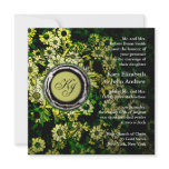 Wedding Ceremony Invitation Green Vintage Flowers