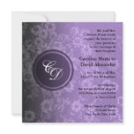 Wedding Ceremony Invitation Purple Vintage Floral