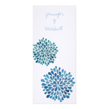 Wedding Cerulean Blue Flower Blooms Invitation