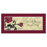 Wedding Church Program - Red & Yellow Floral Swirl rack cards