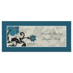 Wedding Church Program - Teal Floral Swirl rack cards