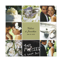 Wedding Collage Wrapped Canvas - Custom Colour Canvas Print