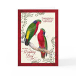 Wedding Congratulations Vintage Lorikeet Parrots Greeting Cards
