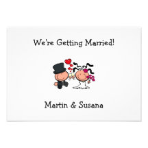 Wedding couple cartoon Invitation