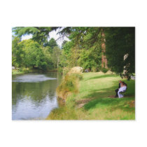 Wedding Couple on Avon River, New Zealand Postcard