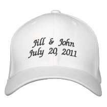 Wedding Date Couple Names Announcement White Hat