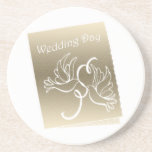 Wedding Day Coaster with Doves Art coasters