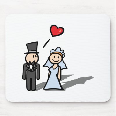 "Wedding Day" couple design Mouse Mats by Eholidayz