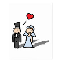 "Wedding Day" couple design Post Card
