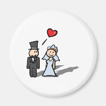 "Wedding Day" couple design Refrigerator Magnet