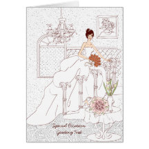 Wedding Dress Bridal Shower Greeting Card