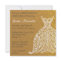Wedding Dress Bridal Shower Invitation