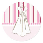 Wedding Dress Bridal Shower Stickers