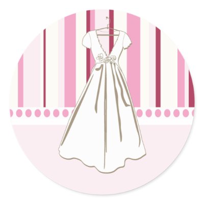 Wedding Dress Bridal Shower Stickers by White_Wedding