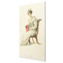 Wedding dress, fashion plate from Ackermann's Repo Stretched Canvas Print