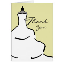 Wedding Dress Thank You - Custom Background Colour Card