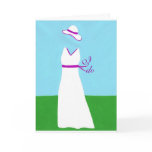 Wedding Dress, white, lavender trim invitations cards