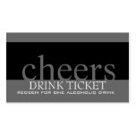 Wedding Drink Ticket for Reception business cards