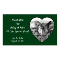WEDDING FAVOR CARDS: HORSES NUZZLING IN HEART