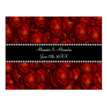 Wedding favors Red roses Postcard