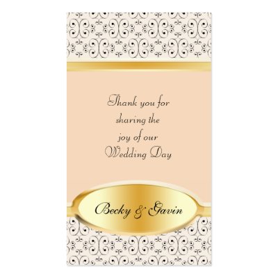 Wedding Gift Card Messages on Wedding Favour Gift Tag Peaches And Cream By Custominvites4u
