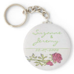 Wedding Favour Personalise Vintage Rose Keychain