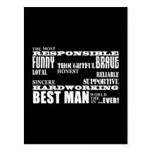 Wedding Favours Best & Greatest Best Men Qualities Post Cards