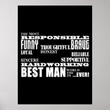 Wedding Favours Best & Greatest Best Men Qualities Print