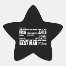 Wedding Favours Best & Greatest Best Men Qualities Sticker