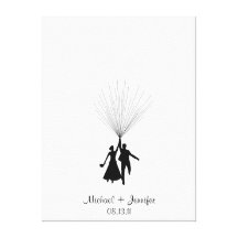 Wedding Fingerprint Balloon Guestbook Canvas Print