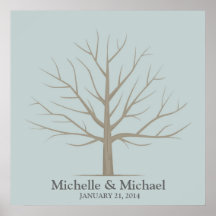 Wedding Fingerprint Tree - Square Blue