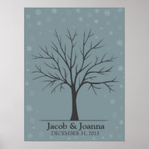 Wedding Fingerprint Tree – Winter Snow