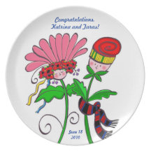 Wedding Flowers Party Plate