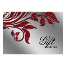 Wedding Gift Registration Card red sparkle xmas Business Card Templates