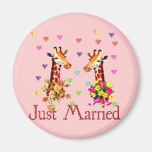 Wedding Giraffes Fridge Magnet
