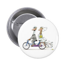Wedding giraffes pinback button