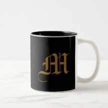 Wedding Gold Monogram Mugs
