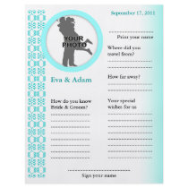 Wedding Guest Book Attended Vertical Classic Teal