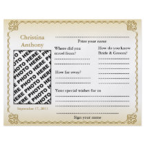 Wedding Guest Book Horizontal Classic Gold