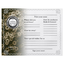 Wedding Guest Book Horizontal Gold Floral