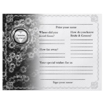 Wedding Guest Book Horizontal Grey Floral