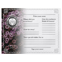 Wedding Guest Book Horizontal Pink Floral