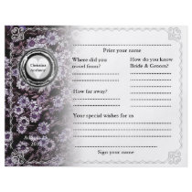 Wedding Guest Book Horizontal Purple Floral