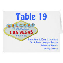 Wedding Guest Seating and Table Numbers Greeting Card