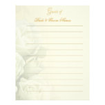Wedding Guestbook Stationery - White Roses Personalised Letterhead